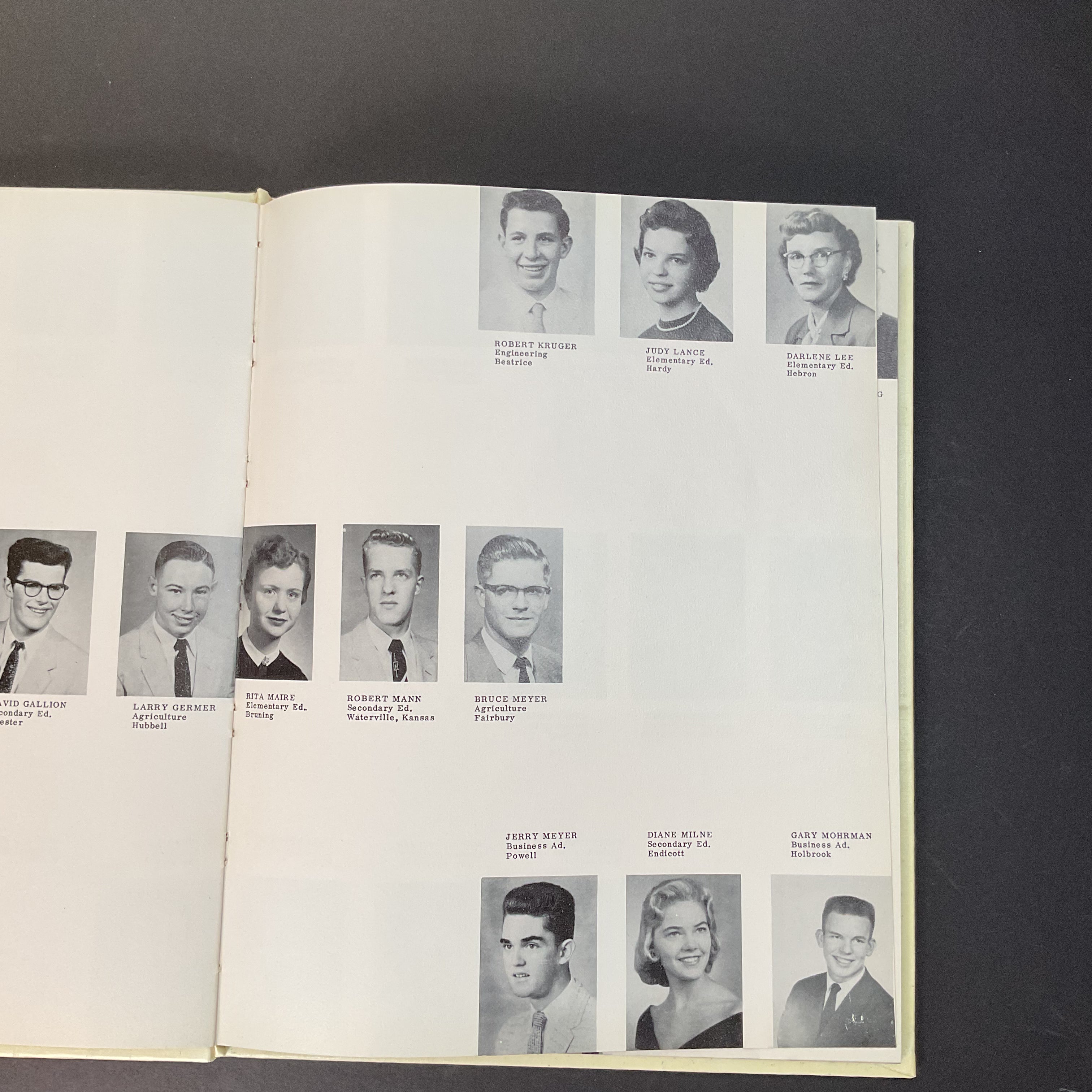 Vintage 1960 Fairbury Nebraska College Yearbook The Little Blue Photos History - Avid Vintage