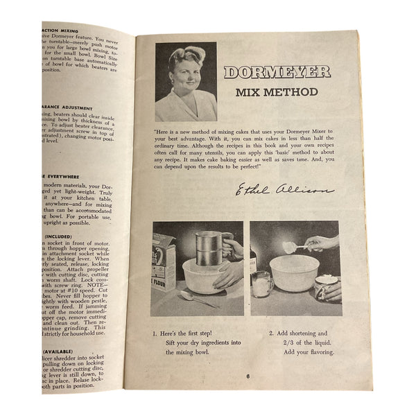 Vintage 1949 Dormeyer Power Chef Food Mixer Instruction Recipe Book