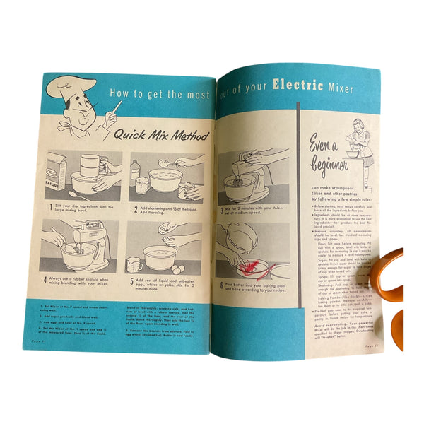 Vintage 1950s Electric Mixer Cookbook Recipe Instructions Book