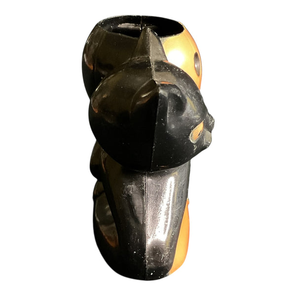 Vintage 1950s Rosbro Halloween Cat Jack O Lantern Candy Container