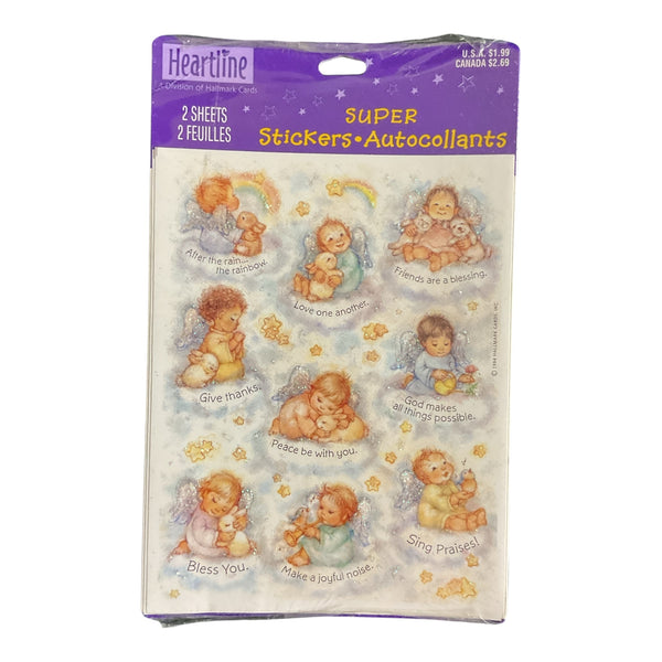 Vintage Angel Sparkle Glitter 1994 Hallmark Cards Sticker Sheets Sealed Package