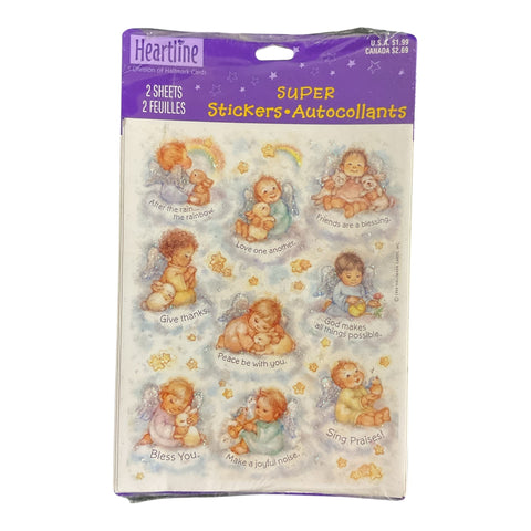 Vintage Angel Sparkle Glitter 1994 Hallmark Cards Sticker Sheets Sealed Package