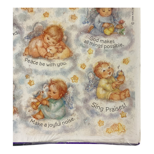 Vintage Angel Sparkle Glitter 1994 Hallmark Cards Sticker Sheets Sealed Package