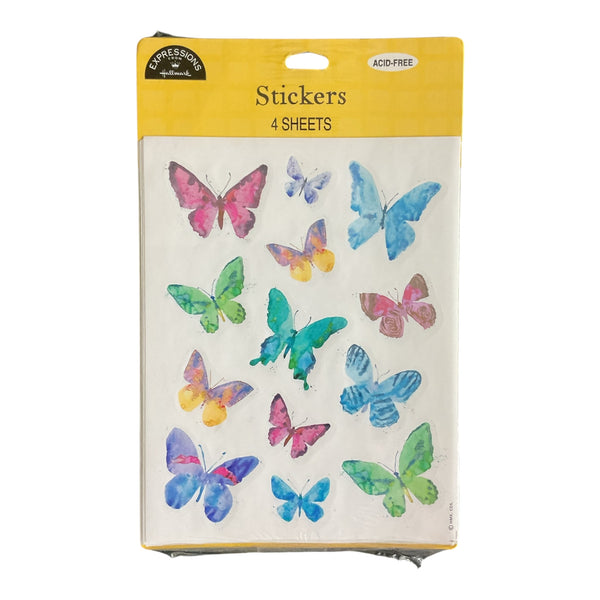 Vintage Hallmark Expressions Acid Free Butterflies Sticker Sheets Sealed Package