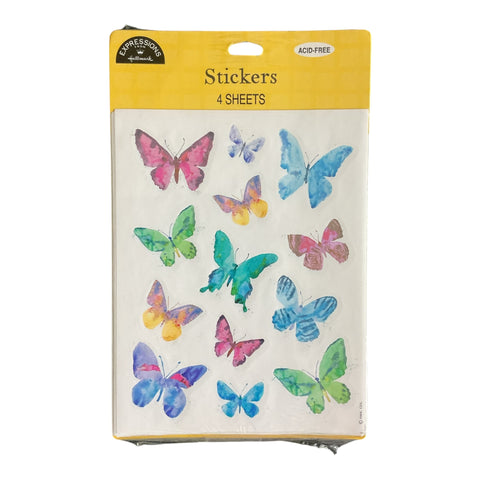 Vintage Hallmark Expressions Acid Free Butterflies Sticker Sheets Sealed Package
