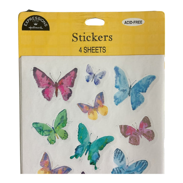 Vintage Hallmark Expressions Acid Free Butterflies Sticker Sheets Sealed Package