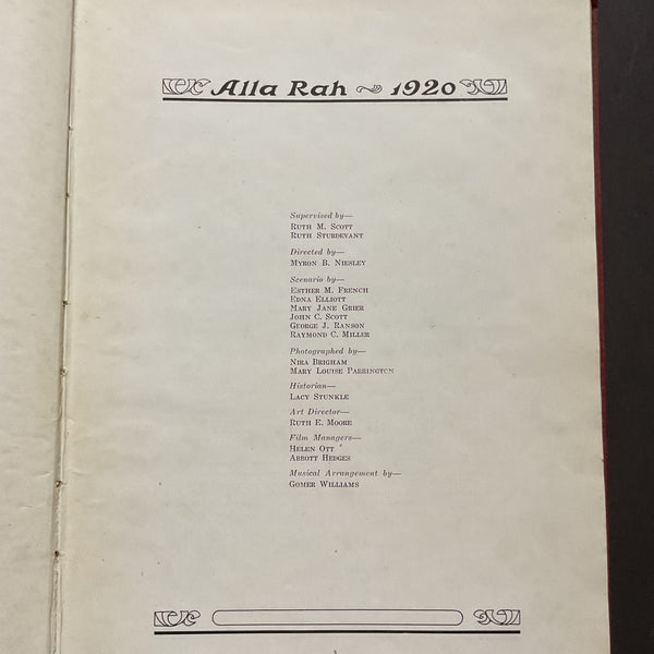 Alla Rah Vintage 1920 Emporia Kansas College Yearbook History