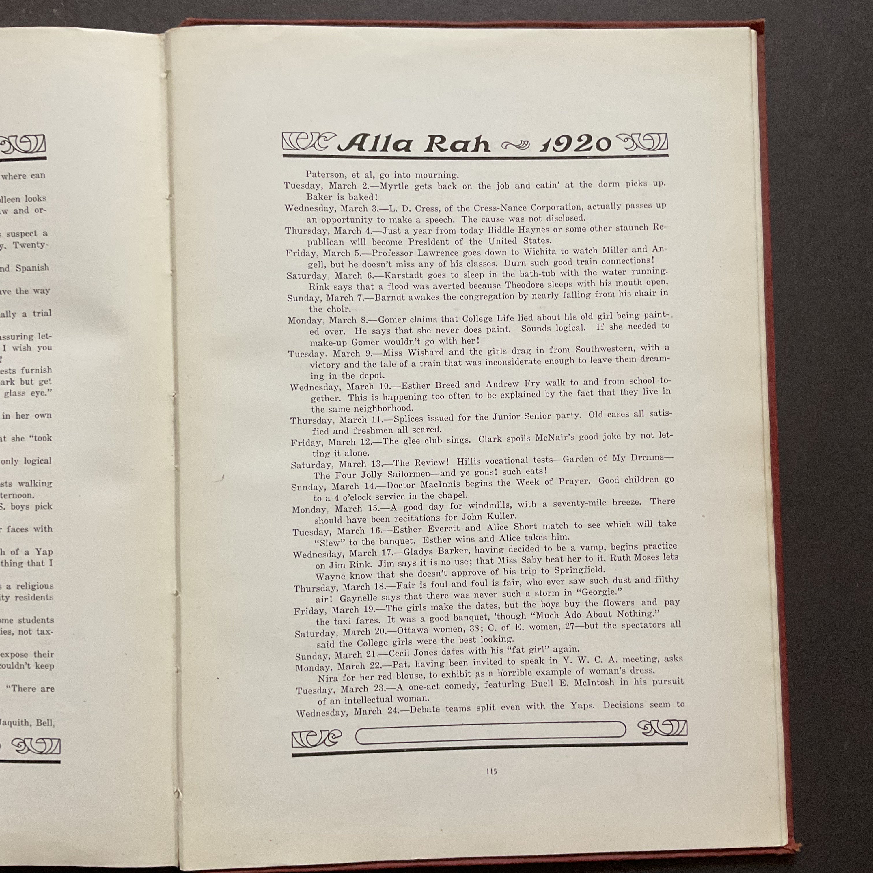 Alla Rah Vintage 1920 Emporia Kansas College Yearbook History