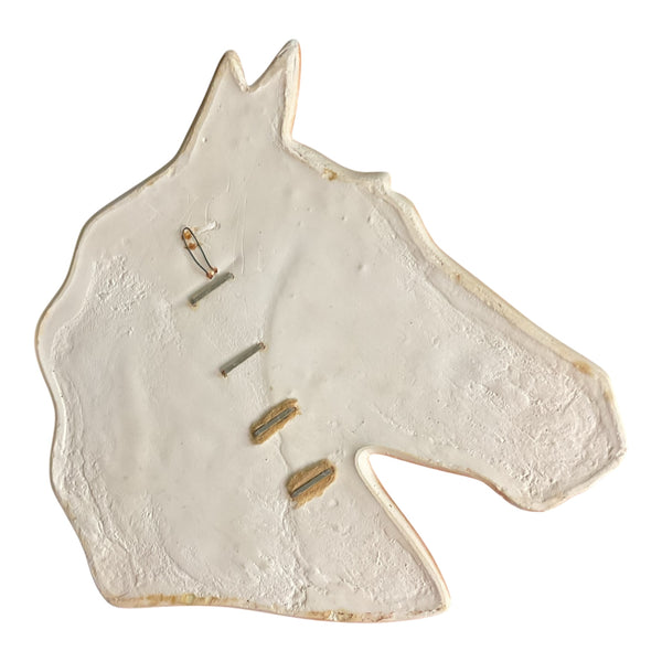 Vintage Chalkware Brown Horses Set 1977 Miller Studios Wall Hanging Pai