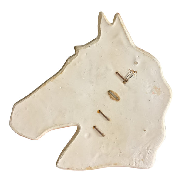 Vintage Chalkware Brown Horses Set 1977 Miller Studios Wall Hanging Pai