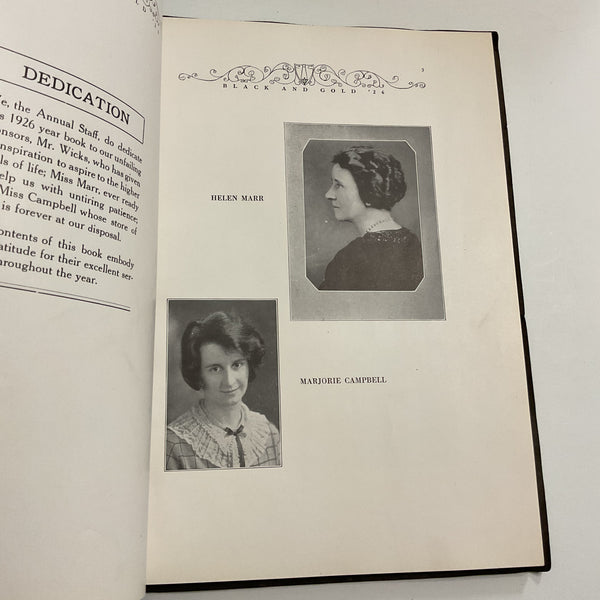 Vintage 1926 Fremont Nebraska Yearbook The Black and Gold