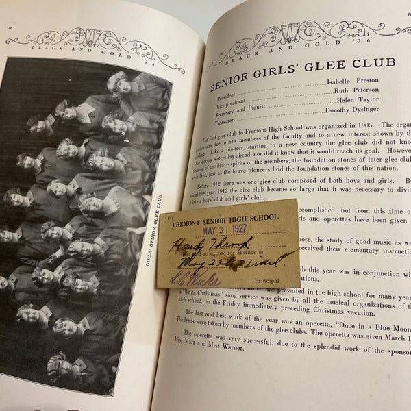 Vintage 1926 Fremont Nebraska Yearbook The Black and Gold