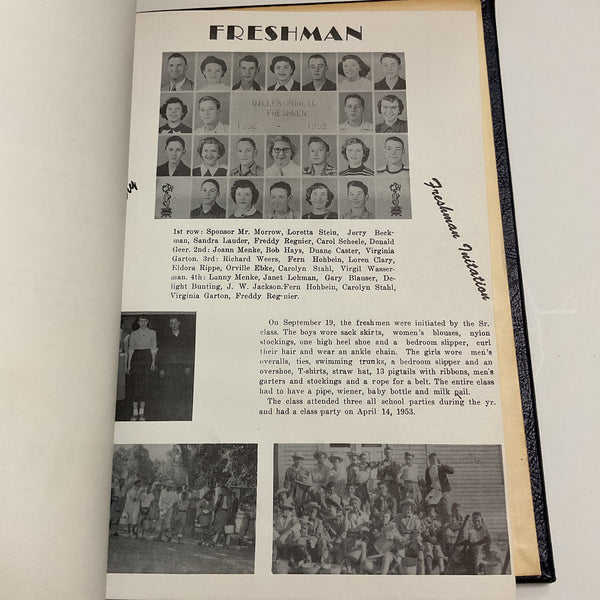 Vintage 1953 Diller Nebraska High School Yearbook The Indian Creeker
