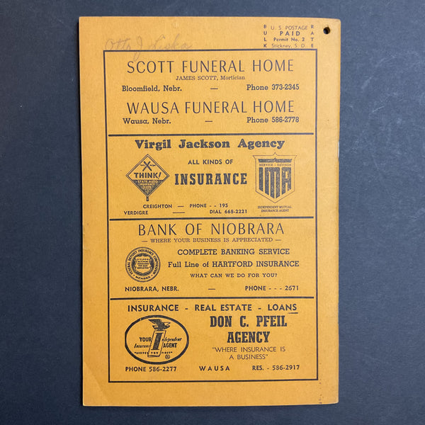 Vintage 1967 Knox County Nebraska Farm Directory Book