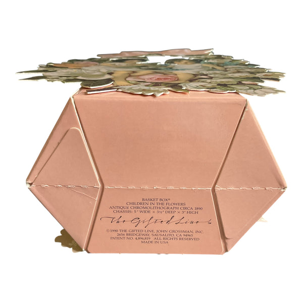 Vintage 1990 The Gifted Line Victorian Basket Box Children in the Flowers