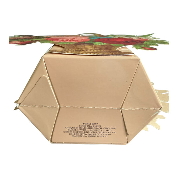 Vintage 1988 John Grossman Victorian Basket Box Flowers in a Basket
