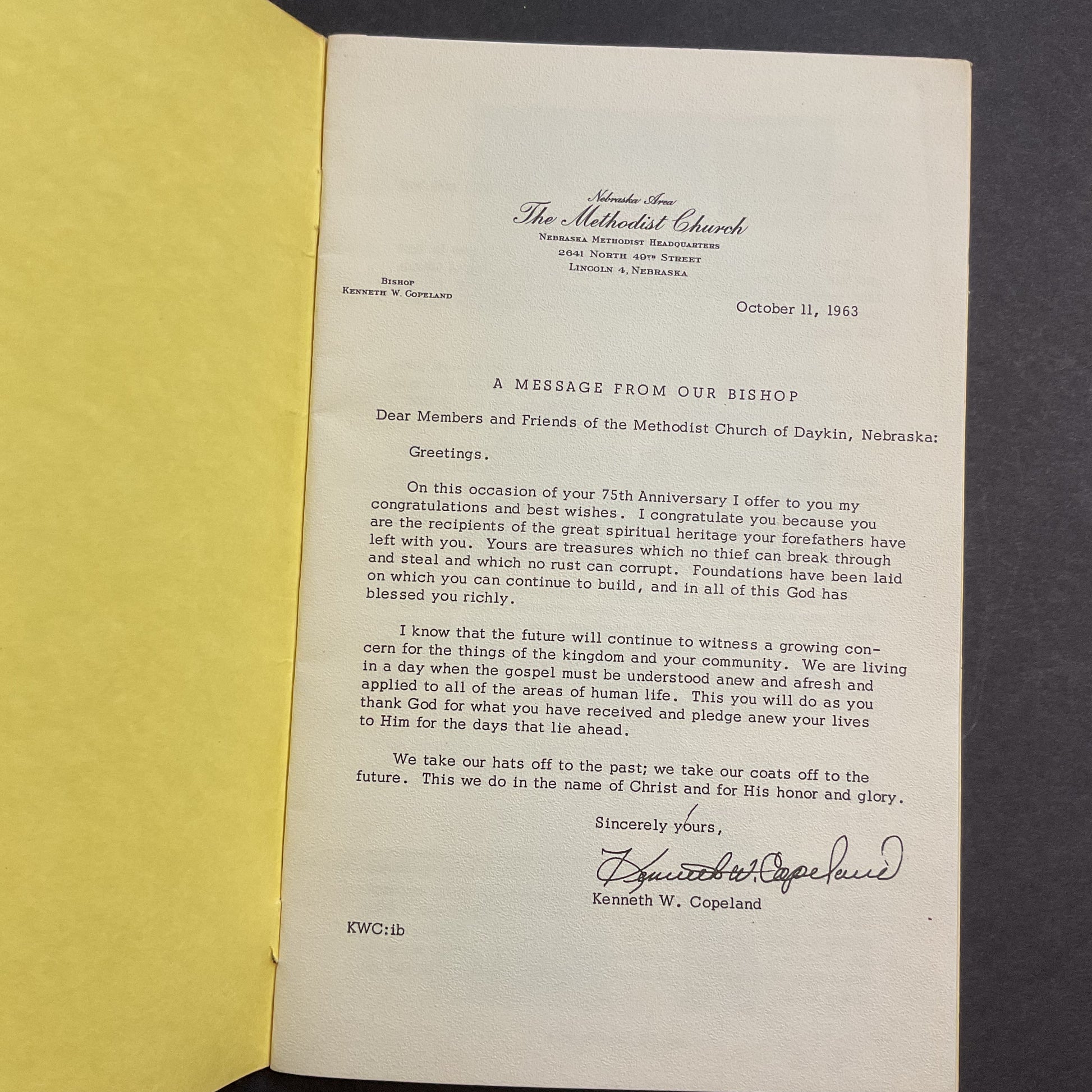 Vintage Daykin Nebraska 1963 Anniversary Booklet Methodist Church - Avid Vintage