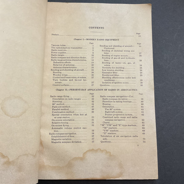 Vintage 1940 Pilot’s Radio Manual Book Reeder G Nichols