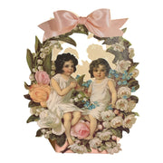 Vintage 1990 John Grossman Victorian Basket Box Children in the Flowers