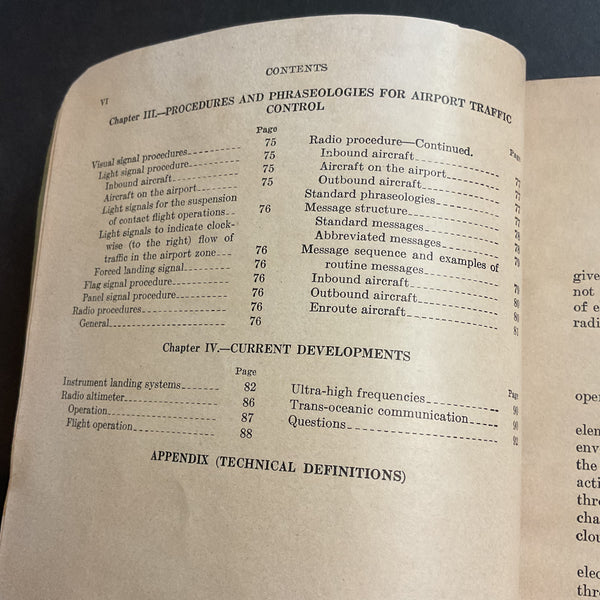 Vintage 1940 Pilot’s Radio Manual Book Reeder G Nichols