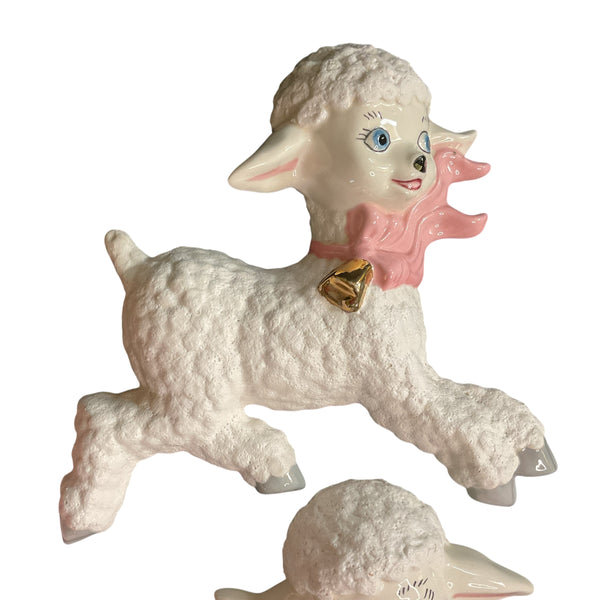 Vintage Little Bo Peep Ceramic Set of 3 Baby Nursery Wall Art