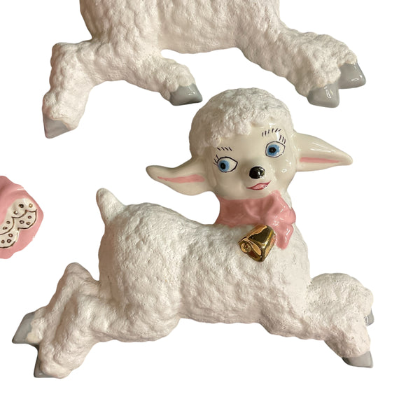 Vintage Little Bo Peep Ceramic Set of 3 Baby Nursery Wall Art