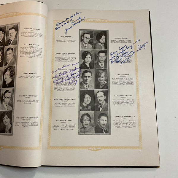 Vintage 1928 Fremont Nebraska Yearbook The Black and Gold