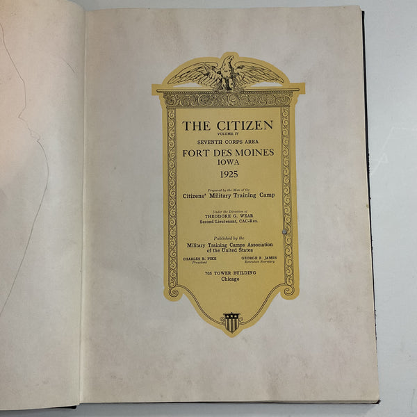 Vintage 1925 Des Moines Iowa C.M.T.C. Yearbook The Citizen