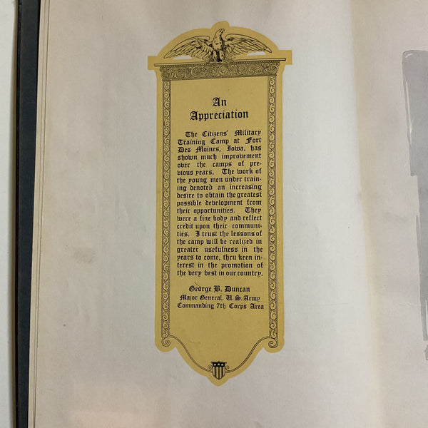 Vintage 1925 Des Moines Iowa C.M.T.C. Yearbook The Citizen