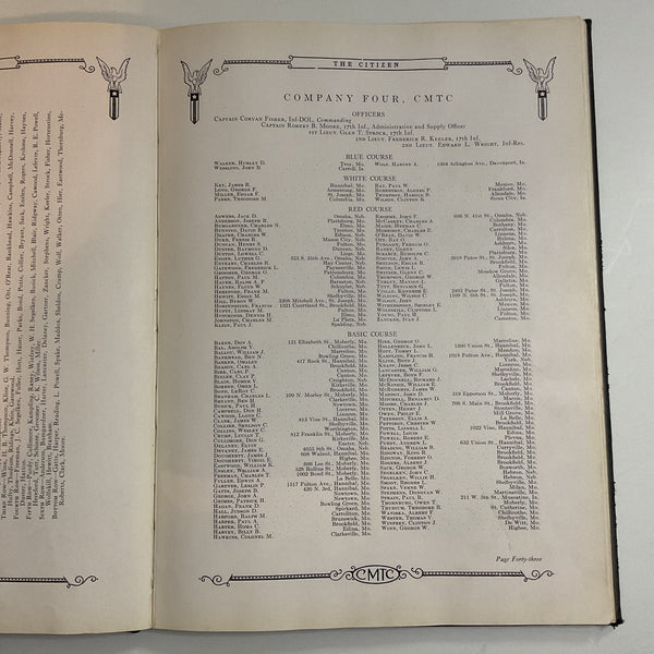 Vintage 1925 Des Moines Iowa C.M.T.C. Yearbook The Citizen