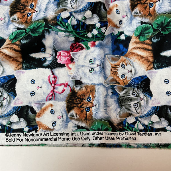 Novelty Cotton Fabric Jenny Newland Cats Kittens for David Textiles 44 x 1 Yard Material