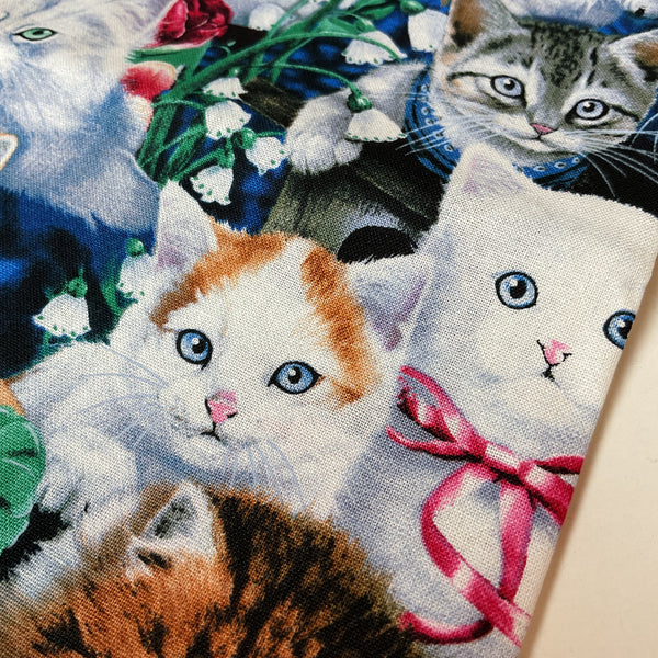 Novelty Cotton Fabric Jenny Newland Cats Kittens for David Textiles 44 x 1 Yard Material