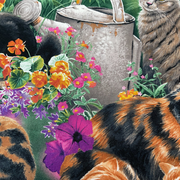 Susan Bourdet Novelty Cotton Fabric Wild Wings Cats Kittens for David Textiles 44 x 1 Yard Material