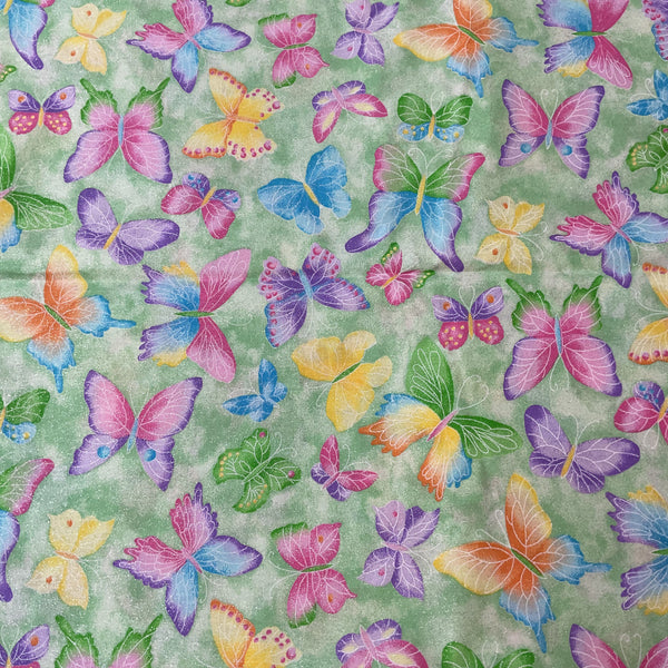 Sparkly Butterfly Material Fabric Traditions Novelty 44 x 1 Yard