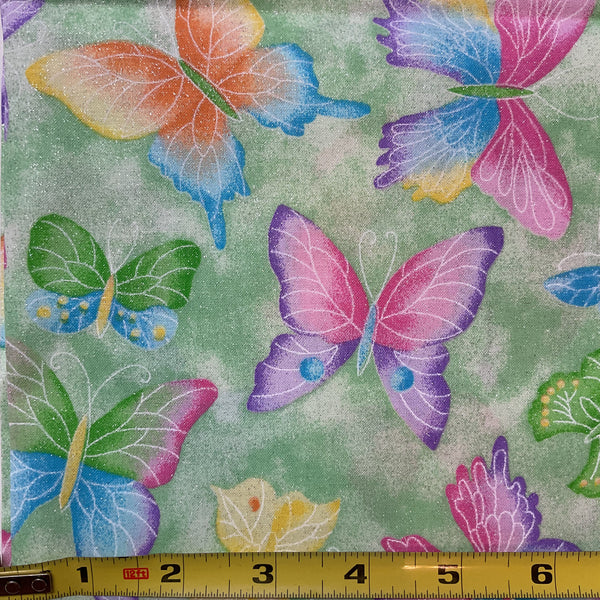 Sparkly Butterfly Material Fabric Traditions Novelty 44 x 1 Yard
