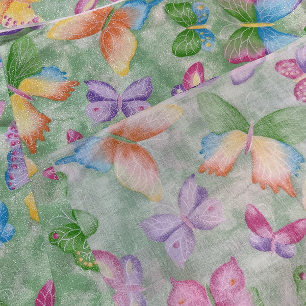 Sparkly Butterfly Material Fabric Traditions Novelty 44 x 1 Yard