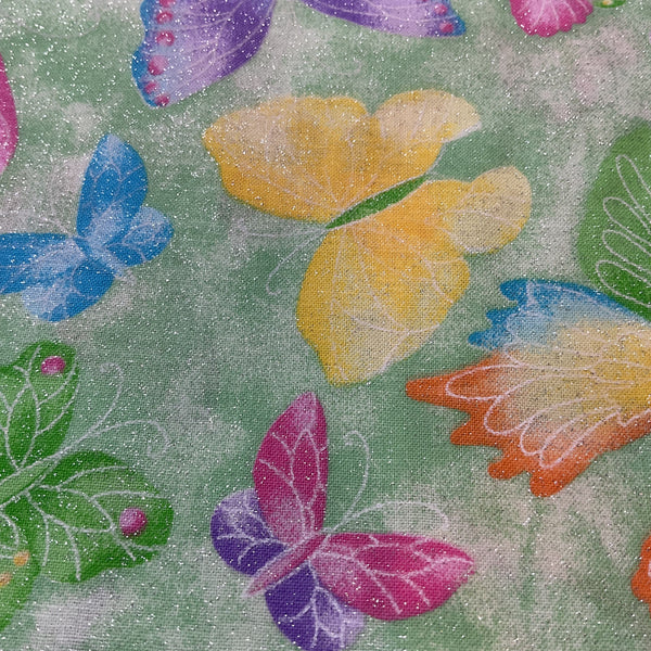Sparkly Butterfly Material Fabric Traditions Novelty 44 x 1 Yard