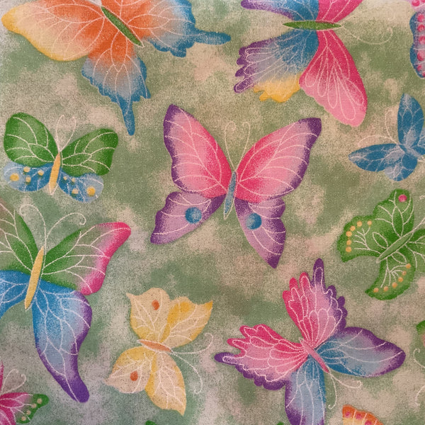 Sparkly Butterfly Material Fabric Traditions Novelty 44 x 1 Yard