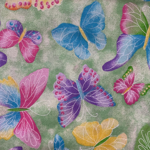Sparkly Butterfly Material Fabric Traditions Novelty 44 x 1 Yard