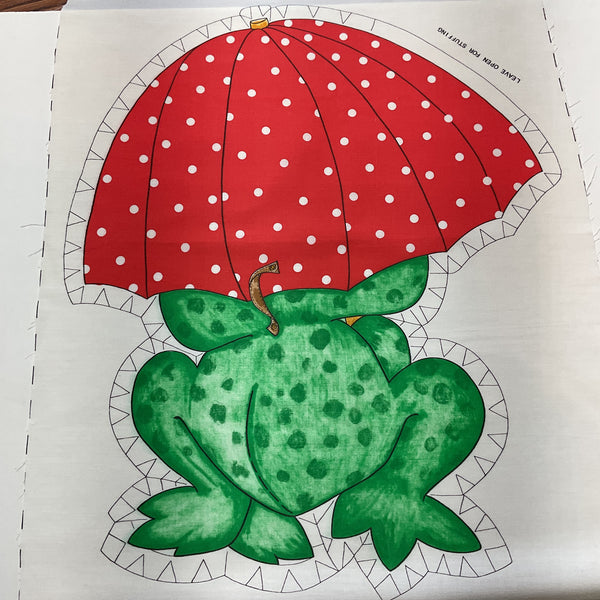 Vintage Springs Mills Anthropomorphic Frog Doll Cut and Sew 18 Inch Fabric Panel 7539