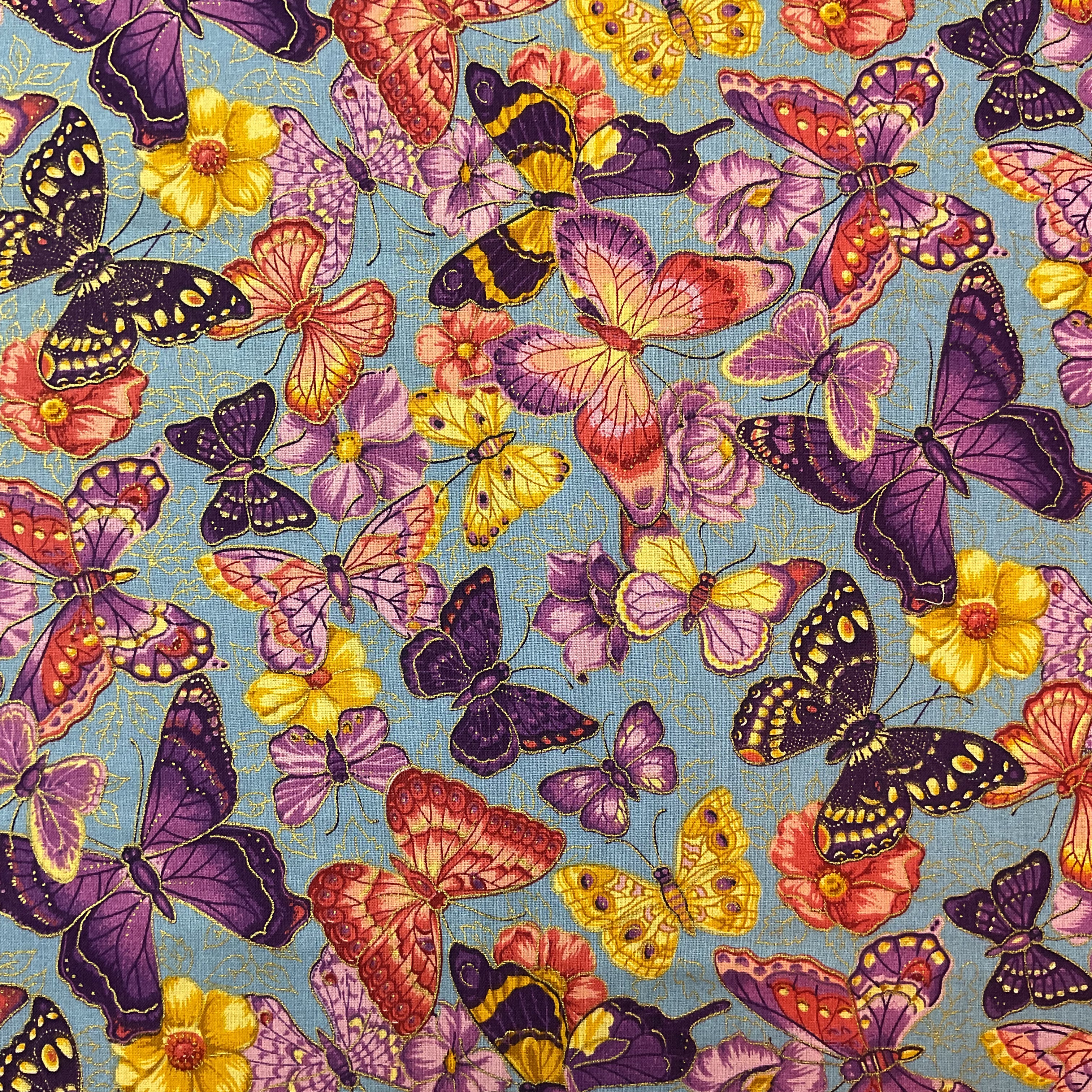 Cranston Print Works Butterfly Fabric 44 x 1 Yard VIP 2007 - Avid Vintage