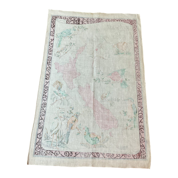 Birds of New Zealand Linen Kitchen Tea Towel Kiwi Tui Cotton