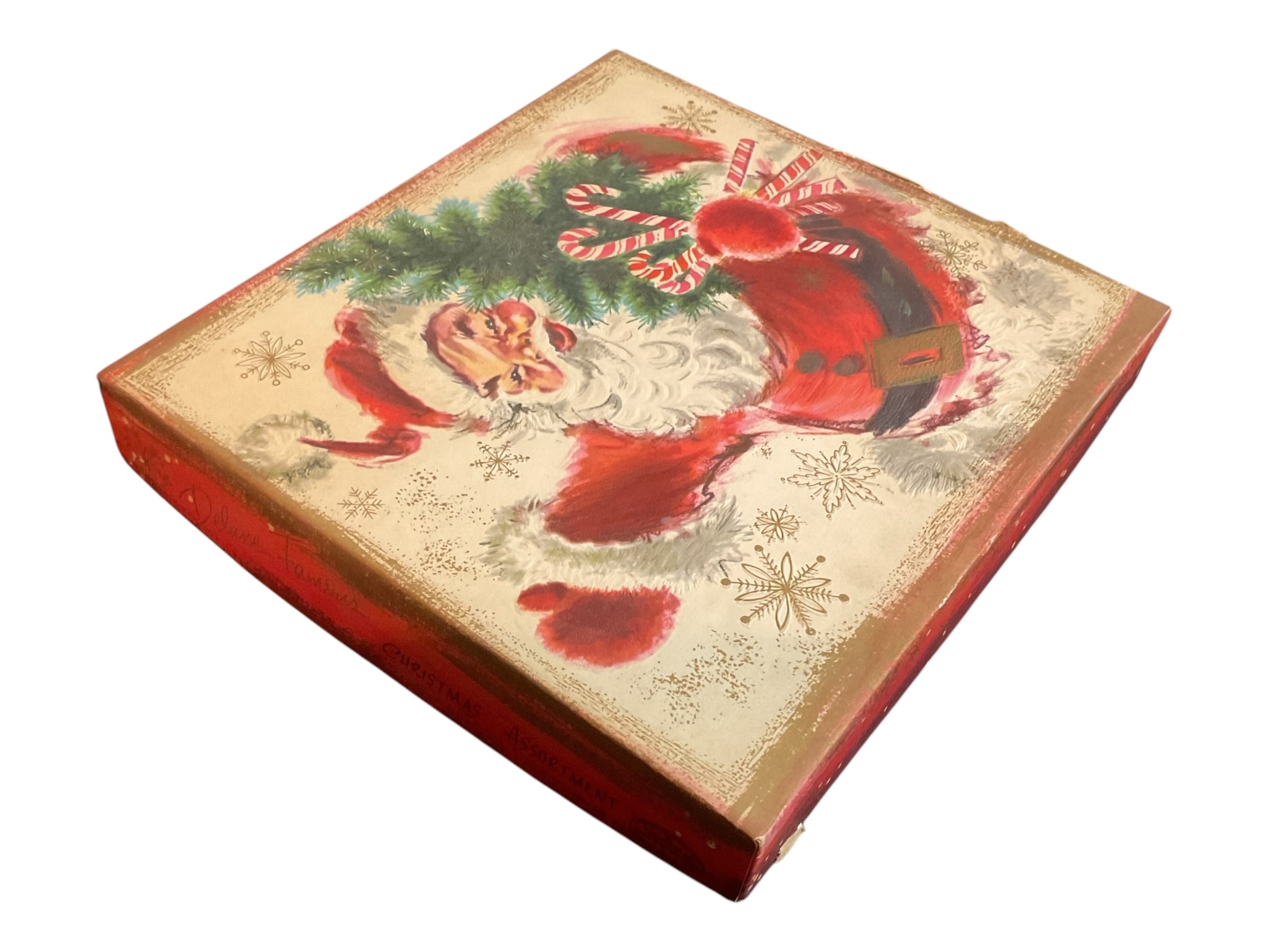 Vintage Embossed Christmas Santa Card Box Deluxe Famous - Avid Vintage