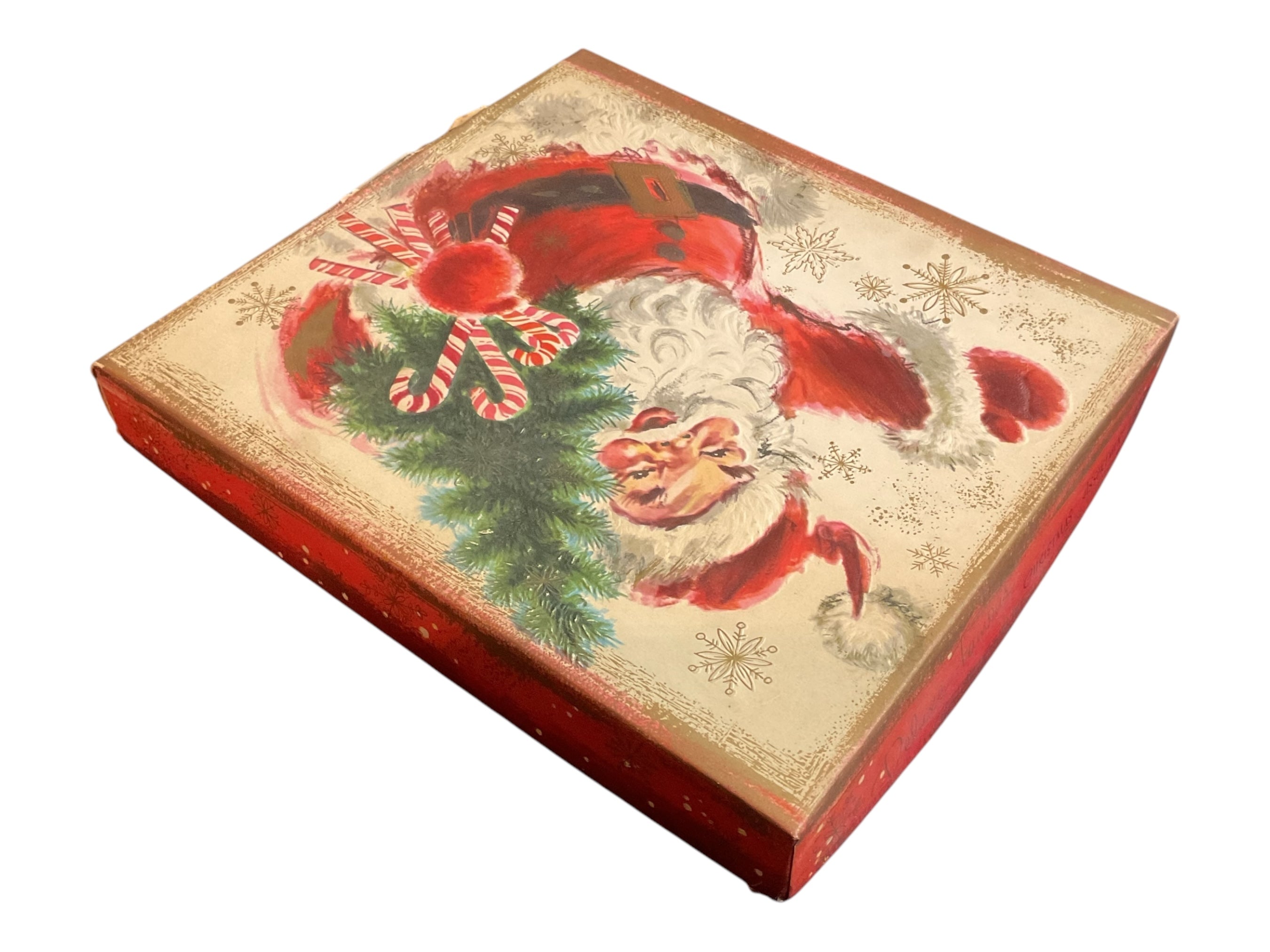 Vintage Embossed Christmas Santa Card Box Deluxe Famous - Avid Vintage