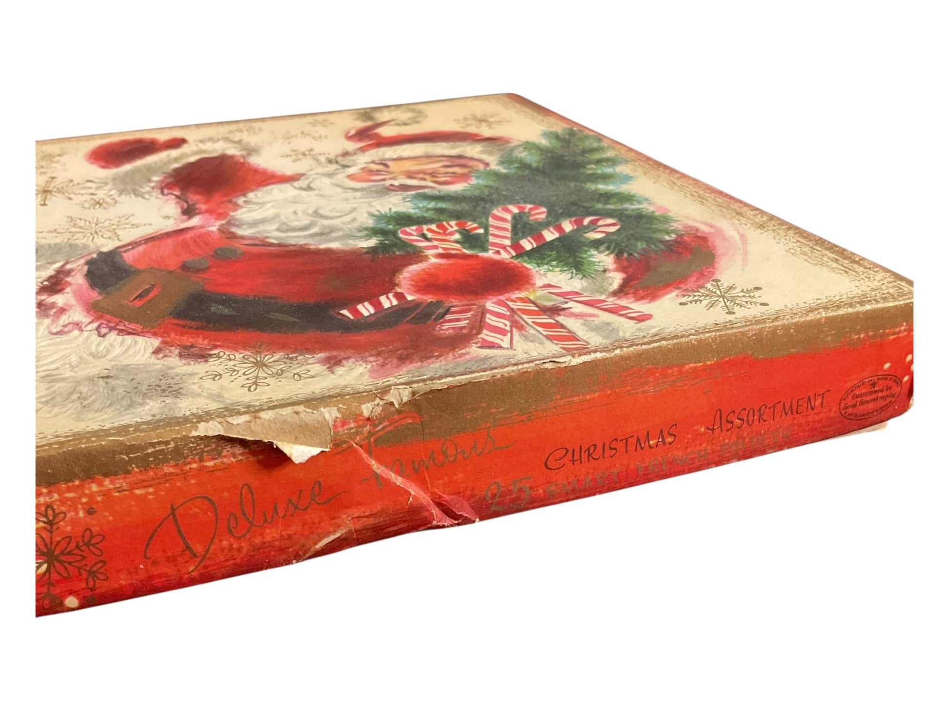 Vintage Embossed Christmas Santa Card Box Deluxe Famous - Avid Vintage