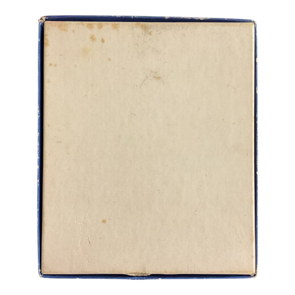 Vintage Christmas Card Box Lit Candles Red Blue White