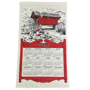 Vintage 1967 Covered Bridge Kitchen Calendar Tea Towel Linen