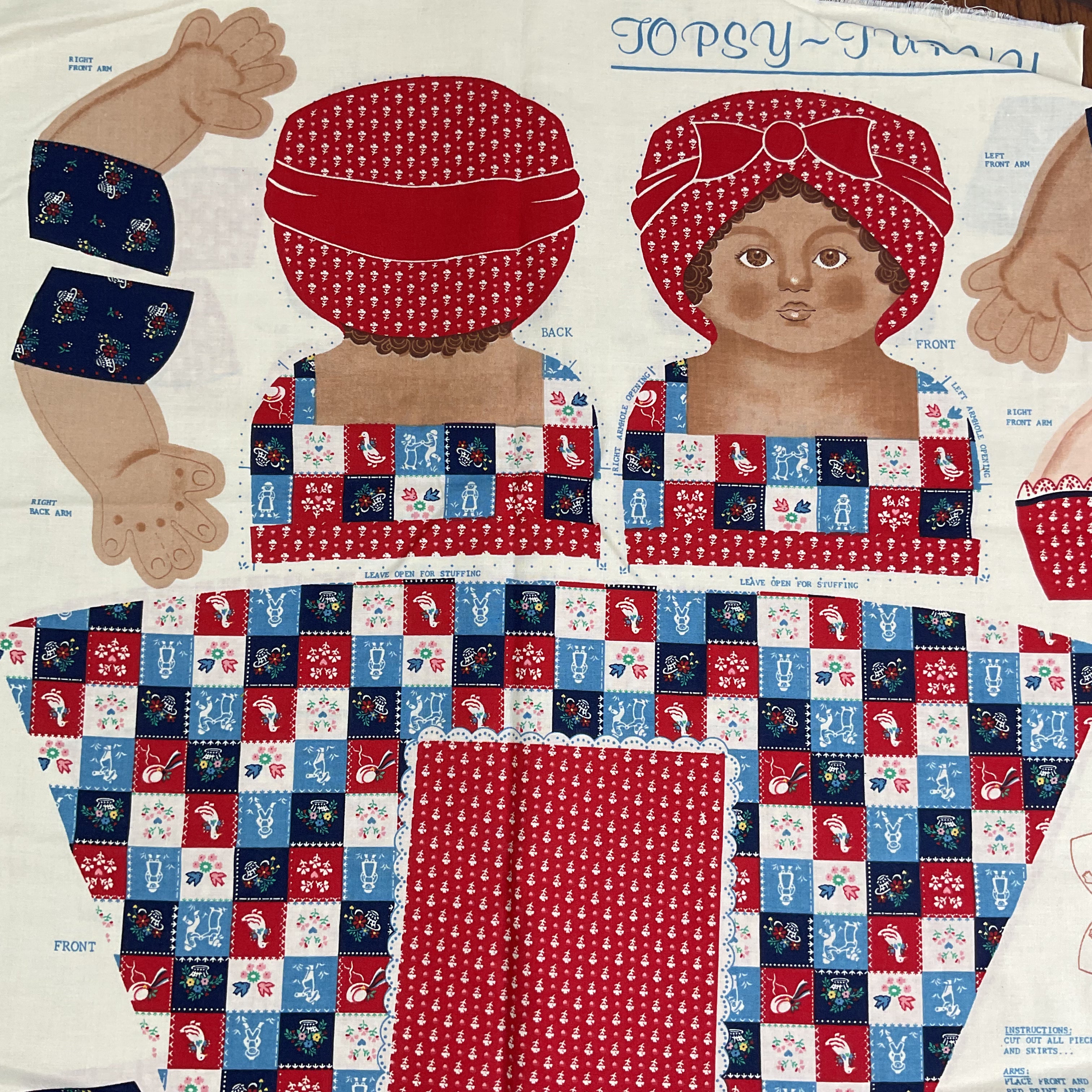 Vintage Topsy Turvy Rose Marie Cut and Sew Fabric Panel Pattern 4908