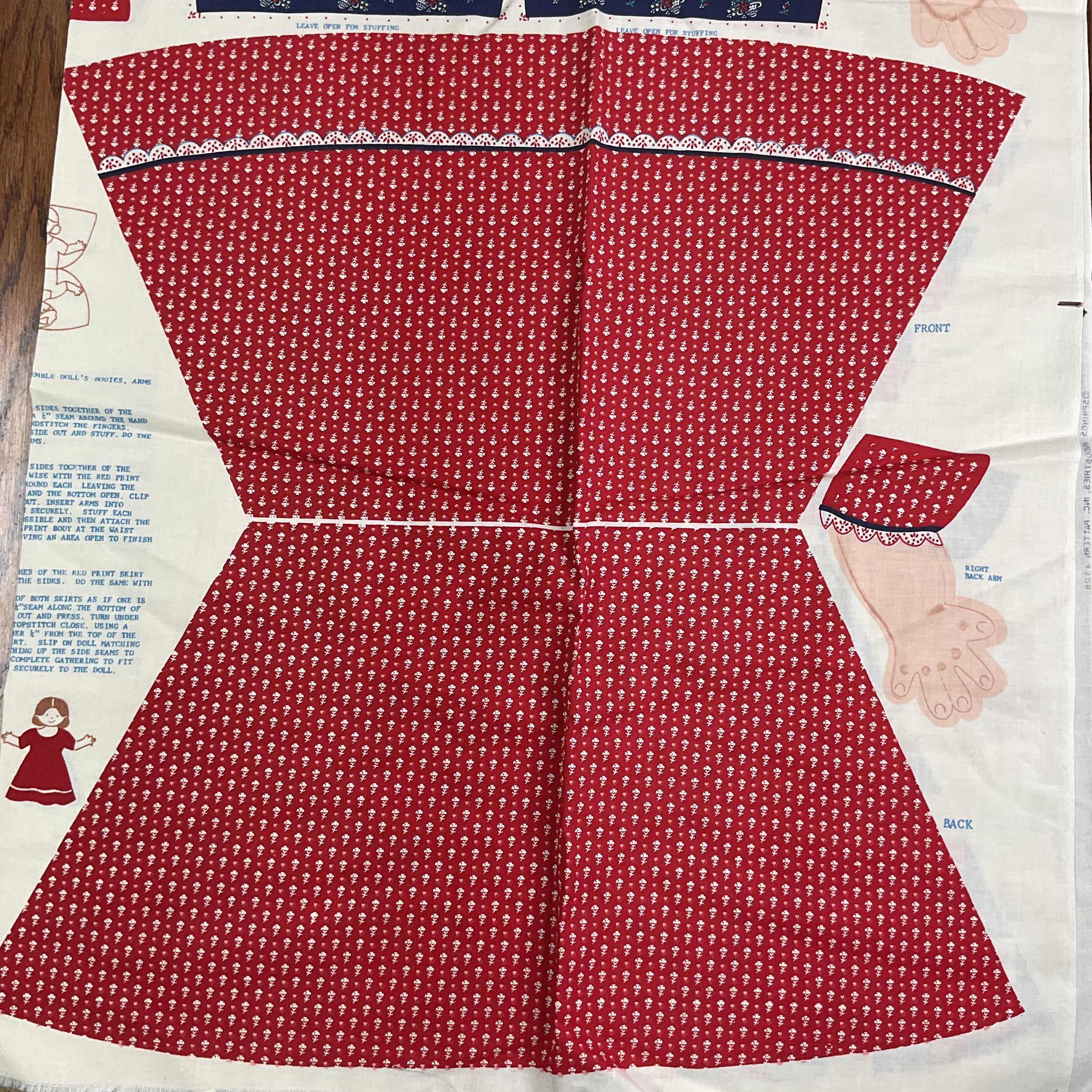 Vintage Topsy Turvy Rose Marie Cut and Sew Fabric Panel Pattern 4908