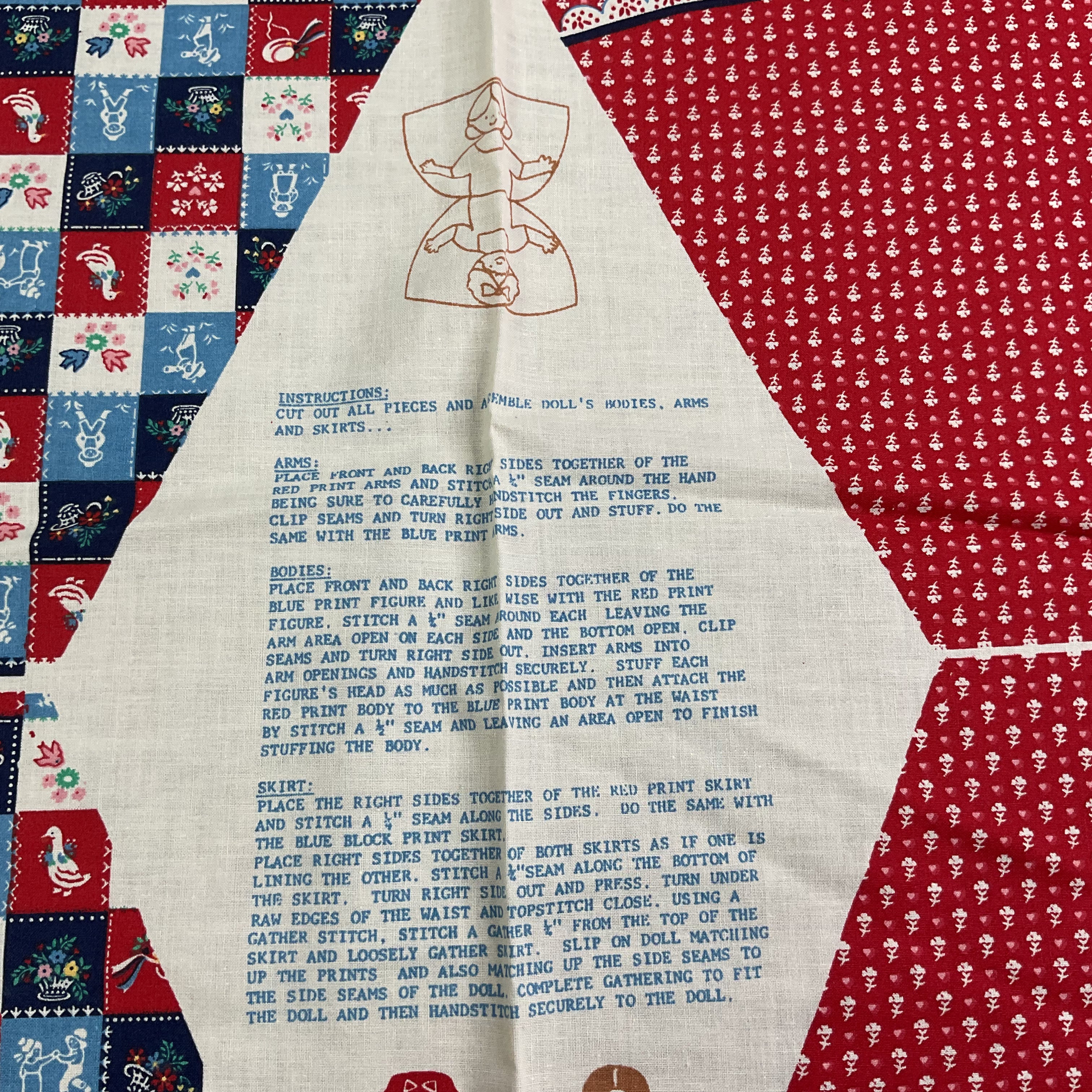 Vintage Topsy Turvy Rose Marie Cut and Sew Fabric Panel Pattern 4908